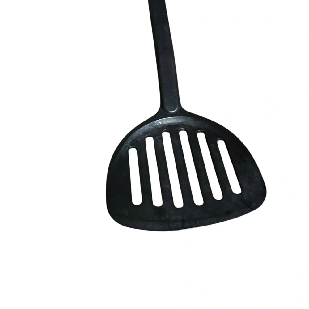 EKCO black white slotted spatula flipper turner Cooking Utensil vintage nylon